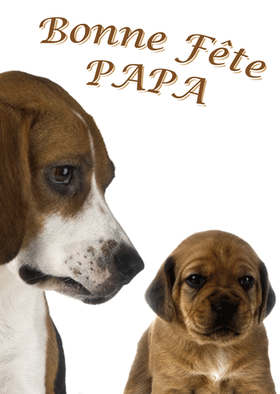 Carte Deux Petits Chiens Pour Papa : Envoyer une Carte 